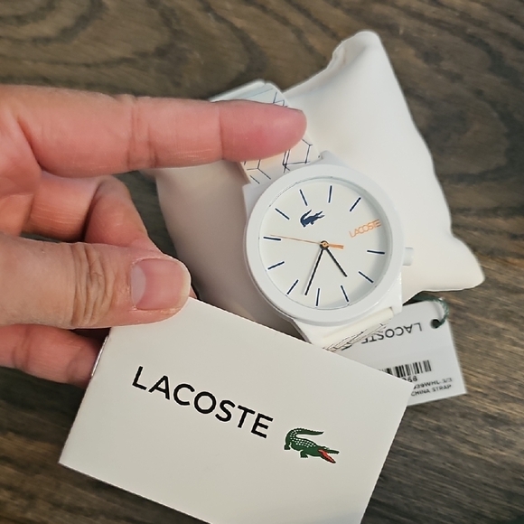 Lacoste White Watch with Blue and Orange Details - Picture 4 of 5